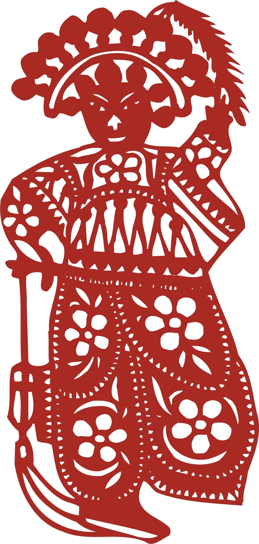 中国风中式传统喜庆民俗人物动物窗花剪纸插画边框AI矢量PNG素材【2726】